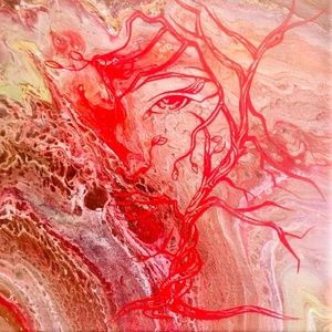 8"x8" Acrylic Canvas Abstract